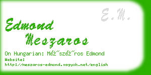 edmond meszaros business card